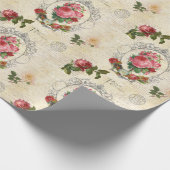 Antike Französische Rose Ephemera Geschenkpapier (Ecke)