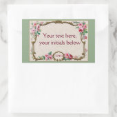 Antike französische Rose Parfum Blank Frame Rechteckiger Aufkleber (Tasche)