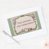 Antike französische Rose Parfum Blank Frame Rechteckiger Aufkleber (Umschlag)