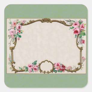 Antike französische Rose Parfüm Blank Quadratischer Aufkleber