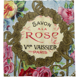 Antike französische Rose Parfüm Duschvorhang