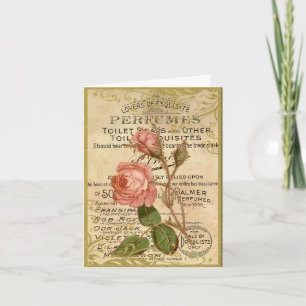Antike französische Rosen Dankeskarte