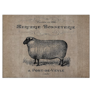 Antike französische Schaf gealterter Musselin Baue Schneidebrett