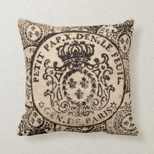 Antike französische Steuerstempel de Paris Kissen