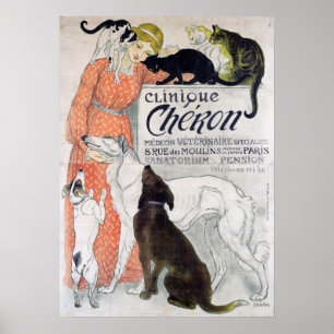 Antike französische Tierklinik Poster