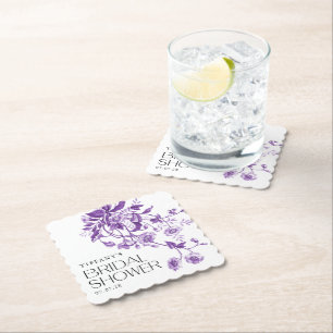 Antike französische Toile Blumen Hochzeitsdusche Untersetzer
