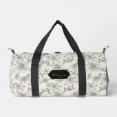 Antike französische Toile Botanical Vogel Rustikal Duffle Bag (Vorderseite)