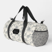 Antike französische Toile Botanical Vogel Rustikal Duffle Bag (Rechte Ecke)