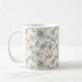 Antike französische Toile Botanical Vogel Rustikal Kaffeetasse (Links)