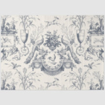 Antike französische Toile Pfau und ländlicher Baue