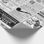 antike französische viktorianische Zeitung Geschenkpapier (Ecke)
