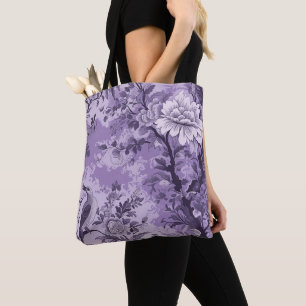 Antike französische violette Toile Fleurie Tasche