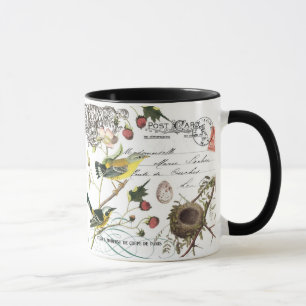 Antike französische Vögel Kaffeetasse