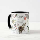 Antike französische Vögel Kaffeetasse (Vorderseite Links)