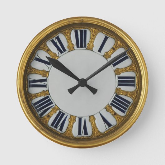 Antike French Gold Clock Runde Wanduhr (Vorderseite)