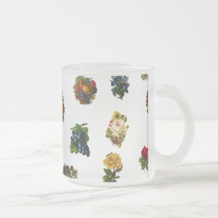 Antike Früchte & Blumen Mattglastasse