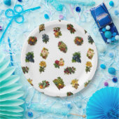 Antike Früchte & Blumen Pappteller (Party)
