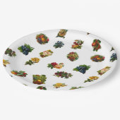 Antike Früchte & Blumen Pappteller (Schrägansicht)