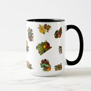 Antike Früchte & Blumen Tasse