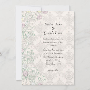 Antike Frühlings-Damask- und Blumen-Hochzeitseinla Einladung