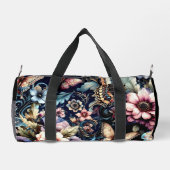 Antike Frühlingsblumen und Schmetterlinge Duffle Bag (Rückseite)