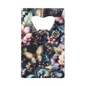 Antike Frühlingsblumen und Schmetterlinge Geldbeutel Flaschenöffner (Rückseite)