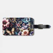 Antike Frühlingsblumen und Schmetterlinge Gepäckanhänger (Rückseite horizontal)