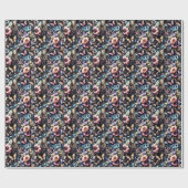 Antike Frühlingsblumen und Schmetterlinge Geschenkpapier (Flach)