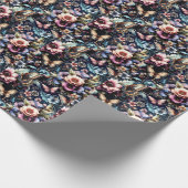 Antike Frühlingsblumen und Schmetterlinge Geschenkpapier (Ecke)