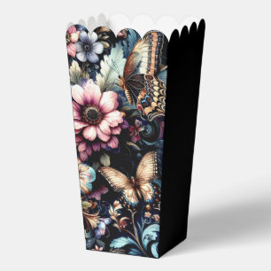 Antike Frühlingsblumen und Schmetterlinge Geschenkschachtel