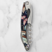 Antike Frühlingsblumen und Schmetterlinge Kellnermesser (Rückseite)