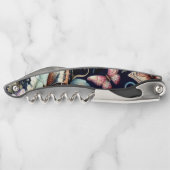 Antike Frühlingsblumen und Schmetterlinge Kellnermesser (Rückseite)