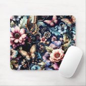 Antike Frühlingsblumen und Schmetterlinge Mousepad (Mit Mouse)