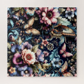 Antike Frühlingsblumen und Schmetterlinge Puzzle (Horizontal)