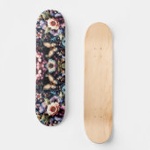 Antike Frühlingsblumen und Schmetterlinge Skateboard (Vorderseite)
