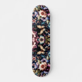 Antike Frühlingsblumen und Schmetterlinge Skateboard (Vorne)