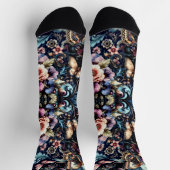 Antike Frühlingsblumen und Schmetterlinge Socken (Oben)