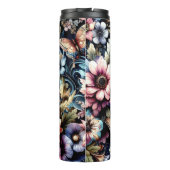 Antike Frühlingsblumen und Schmetterlinge Thermosbecher (Rückseite)