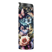 Antike Frühlingsblumen und Schmetterlinge Thermosbecher (Nach rechts gedreht)