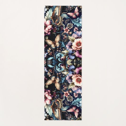 Antike Frühlingsblumen und Schmetterlinge Yogamatte (Vorderseite)