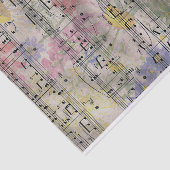 Antike Frühlingsflorale Musiknoten Dekoupage Seidenpapier (Ausschnitt)