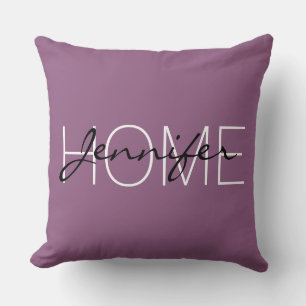Antike Fuchsia-Farb-Haus-Monogramm Kissen