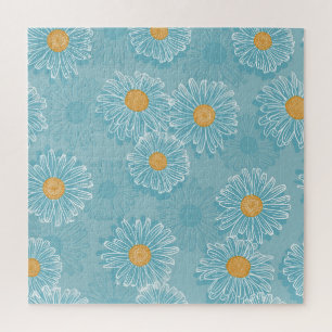 Antike Gänseblümchen: florales Umrissmuster. Puzzle