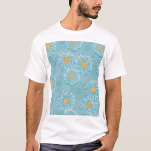 Antike Gänseblümchen: florales Umrissmuster. T-Shirt