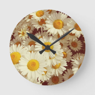 Antike Gänseblümchen Runde Wanduhr