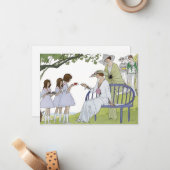 Antike Garten-Teeparty Mitteilungskarte (Vorderseite/Rückseite Beispiel)