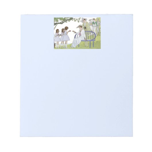 Antike Garten-Teeparty Notizblock (Vorderseite)