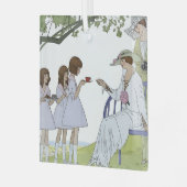 Antike Garten-Teeparty Ornament Aus Glas (Vorderseite links)