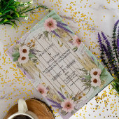 Antike Gartene Rustikale Blumen-Hochzeit Einladung