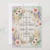 Antike Gartene Rustikale Blumen-Hochzeit Einladung (Vorderseite)